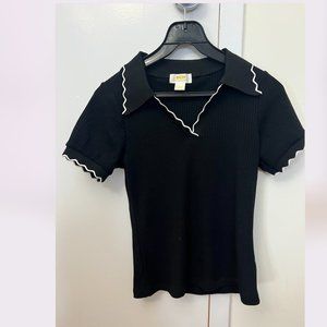 Maeve Scalloped Collared Tee